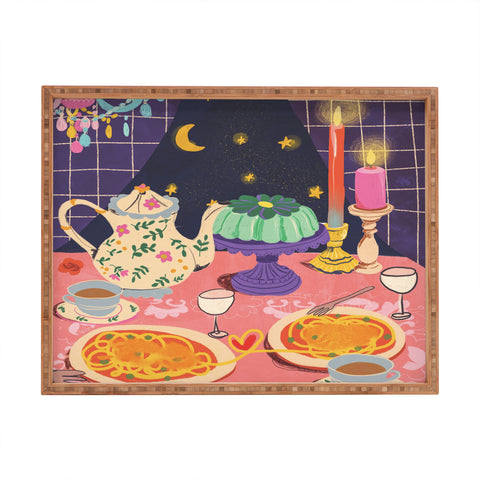 Gigi Rosado Spaghetti dinner date Rectangular Tray