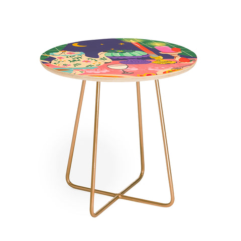 Gigi Rosado Spaghetti dinner date Round Side Table