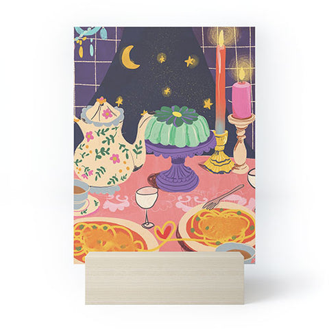 Gigi Rosado Spaghetti dinner date Mini Art Print