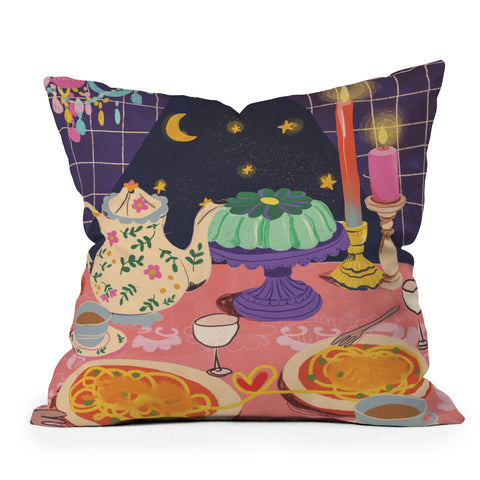 Gigi Rosado Spaghetti dinner date Throw Pillow