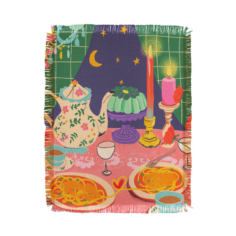 Gigi Rosado Spaghetti dinner date Throw Blanket