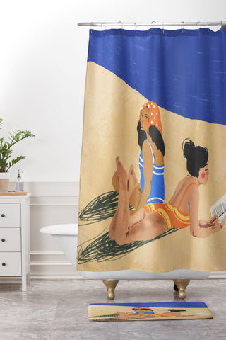 Gigi Rosado Summer on the beach Shower Curtain And Mat