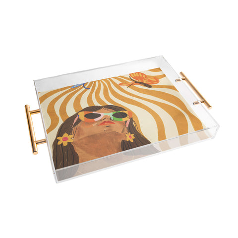 Gigi Rosado Sun woman Acrylic Tray