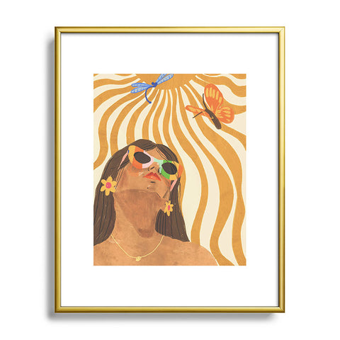 Gigi Rosado Sun woman Metal Framed Art Print