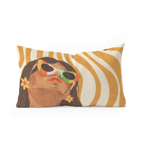 Gigi Rosado Sun woman Oblong Throw Pillow