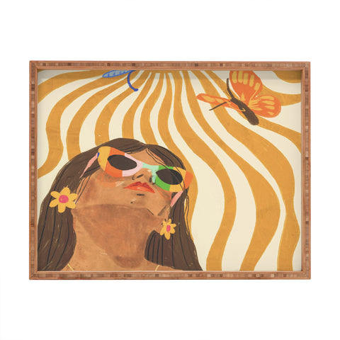 Gigi Rosado Sun woman Rectangular Tray