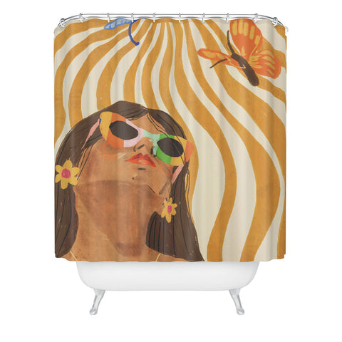Gigi Rosado Sun woman Shower Curtain