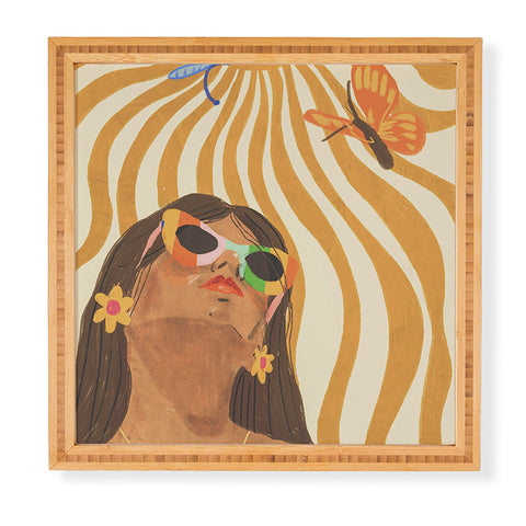 Gigi Rosado Sun woman Framed Wall Art