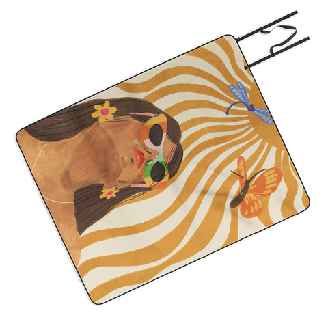 Gigi Rosado Sun woman Picnic Blanket