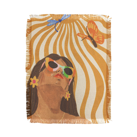 Gigi Rosado Sun woman Throw Blanket