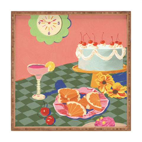 Gigi Rosado Sunday still life Square Tray