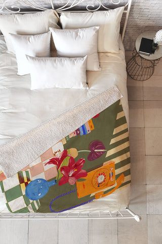 Gigi Rosado Telephone still life Fleece Throw Blanket