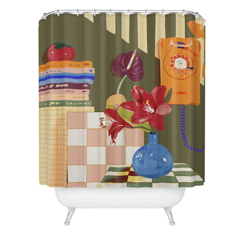 Gigi Rosado Telephone still life Shower Curtain