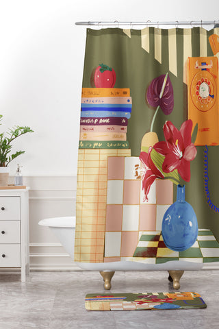 Gigi Rosado Telephone still life Shower Curtain And Mat