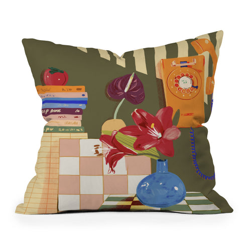 Gigi Rosado Telephone still life Throw Pillow