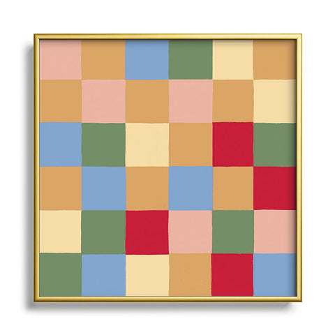 Gigi Rosado Tiles II Square Metal Framed Art Print