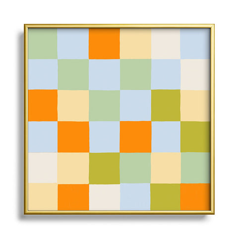 Gigi Rosado Tiles III Square Metal Framed Art Print