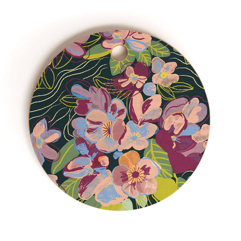 Gigi Rosado Twilight oasis Cutting Board Round