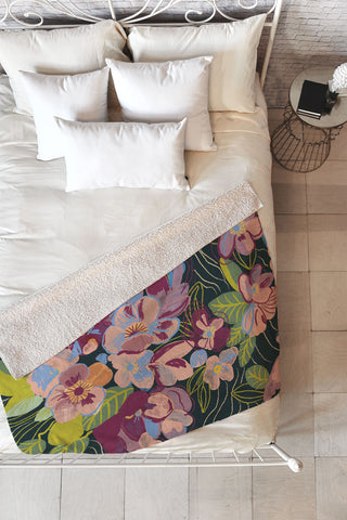 Gigi Rosado Twilight oasis Fleece Throw Blanket