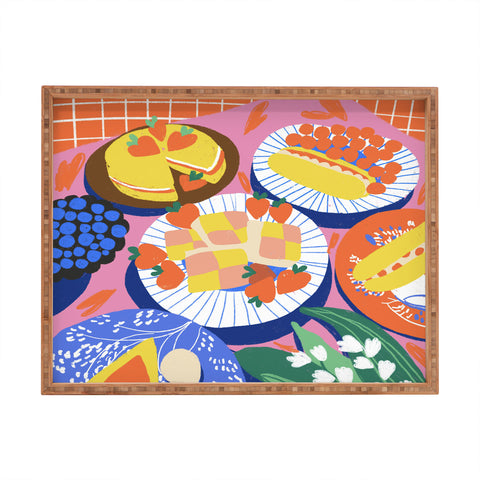 Gigi Rosado Victoria sponge still life Rectangular Tray