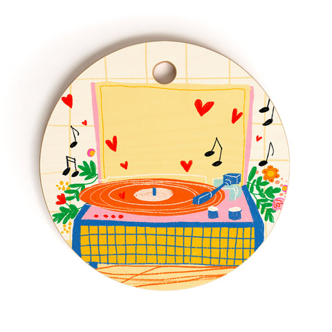 Gigi Rosado Vinyl love Cutting Board Round
