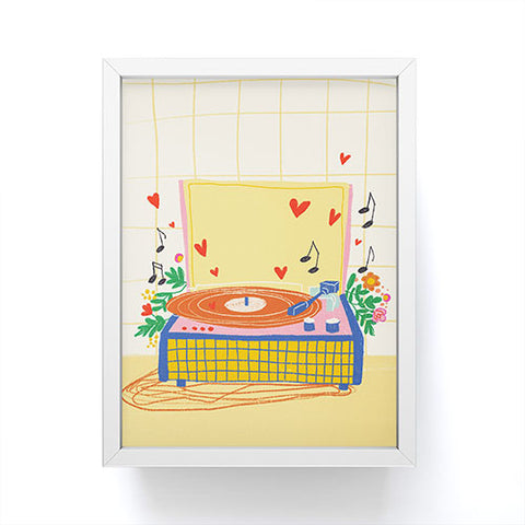 Gigi Rosado Vinyl love Framed Mini Art Print