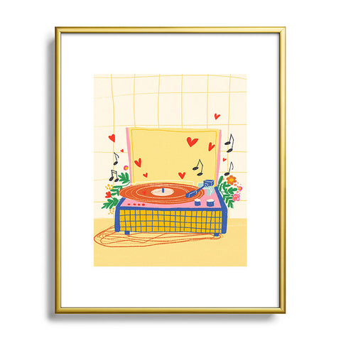 Gigi Rosado Vinyl love Metal Framed Art Print