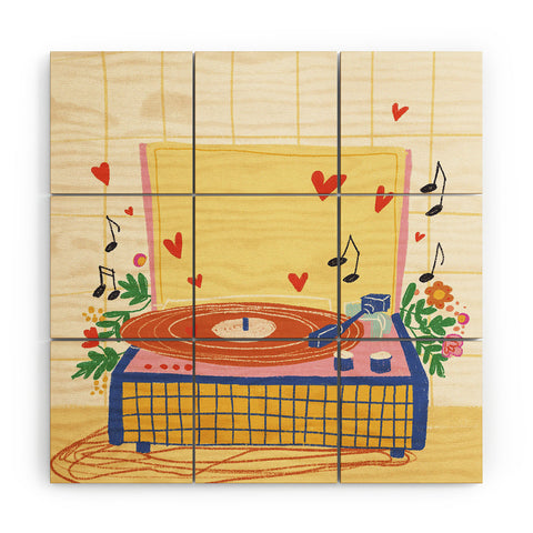 Gigi Rosado Vinyl love Wood Wall Mural