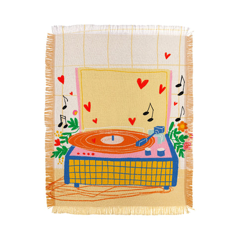 Gigi Rosado Vinyl love Throw Blanket