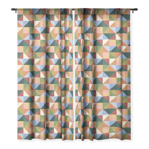 Gigi Rosado Warm triangles Sheer Window Curtain