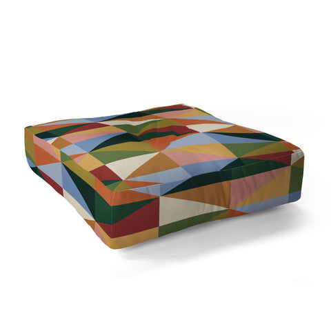 Gigi Rosado Warm triangles Floor Pillow Square