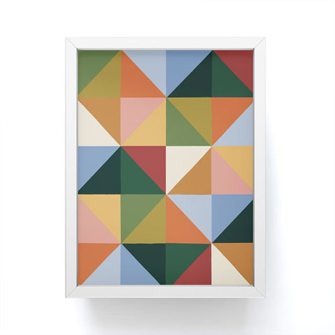 Gigi Rosado Warm triangles Framed Mini Art Print