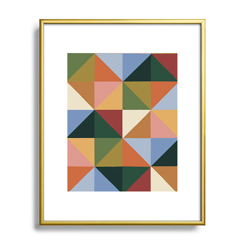 Gigi Rosado Warm triangles Metal Framed Art Print