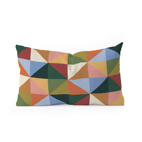 Gigi Rosado Warm triangles Oblong Throw Pillow