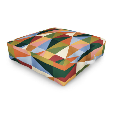 Gigi Rosado Warm triangles Outdoor Floor Cushion