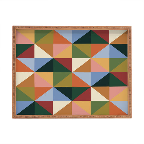 Gigi Rosado Warm triangles Rectangular Tray
