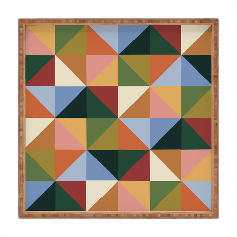 Gigi Rosado Warm triangles Square Tray