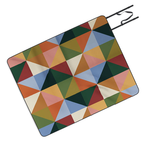 Gigi Rosado Warm triangles Picnic Blanket