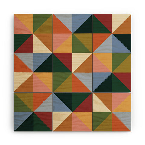 Gigi Rosado Warm triangles Wood Wall Mural