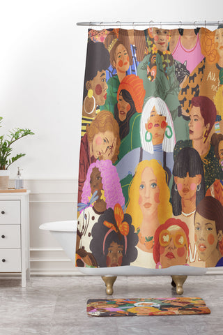 Gigi Rosado Women Shower Curtain And Mat