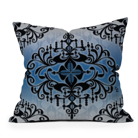 Gina Rivas Design Blue Romance Outdoor Throw Pillow
