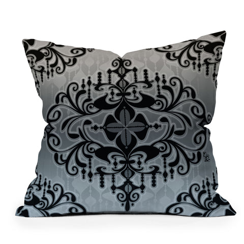 Gina Rivas Design Grey Romance Outdoor Throw Pillow