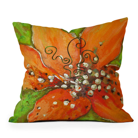 Gina Rivas Design Hibiscus Floral Outdoor Throw Pillow