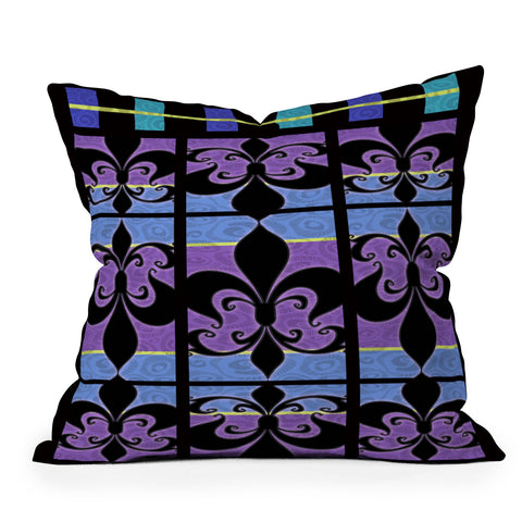 Gina Rivas Design Peacock Patch 1 Outdoor Throw Pillow