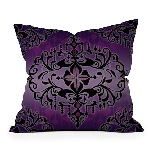 Gina Rivas Design Purple Romance Outdoor Throw Pillow