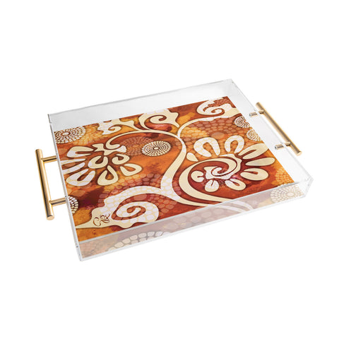 Gina Rivas Design Warm Exotic Vines Acrylic Tray