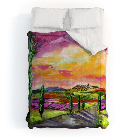 Ginette Fine Art A Sunny View In Umbria Italy Comforter