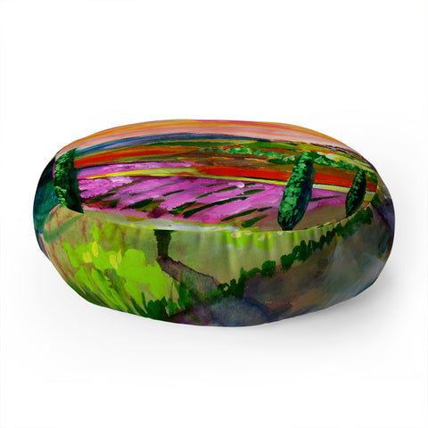 Ginette Fine Art A Sunny View In Umbria Italy Floor Pillow Round