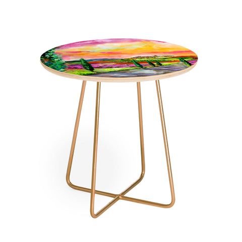 Ginette Fine Art A Sunny View In Umbria Italy Round Side Table