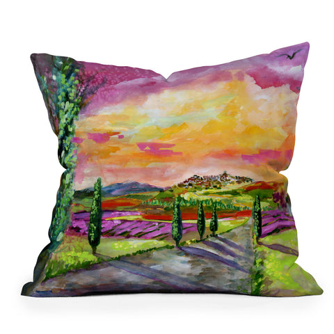 Ginette Fine Art A Sunny View In Umbria Italy Outdoor Throw Pillow